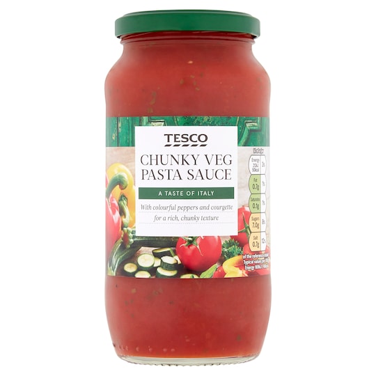 Tesco Chunky Vegetable Pasta Sauce 500G Tesco Groceries