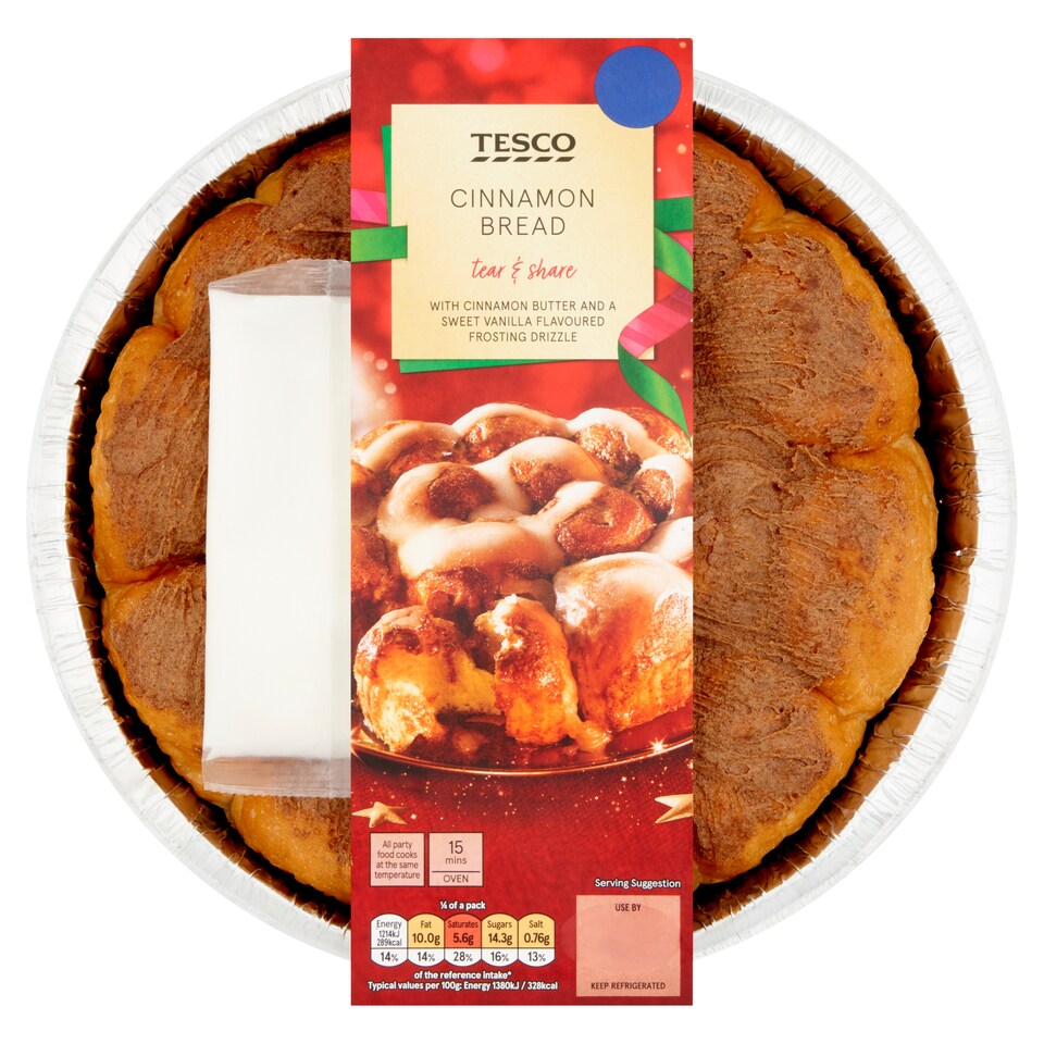 TESCO CINNAMON BREAD 367G 