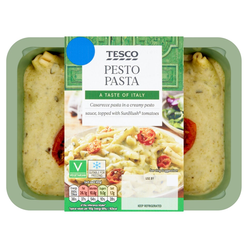 Tesco Pesto Pasta 450G Tesco Groceries