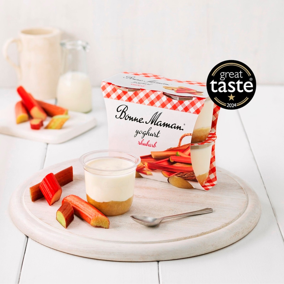 image 1 of Bonne Maman Rhubarb Yoghurt 4x115g