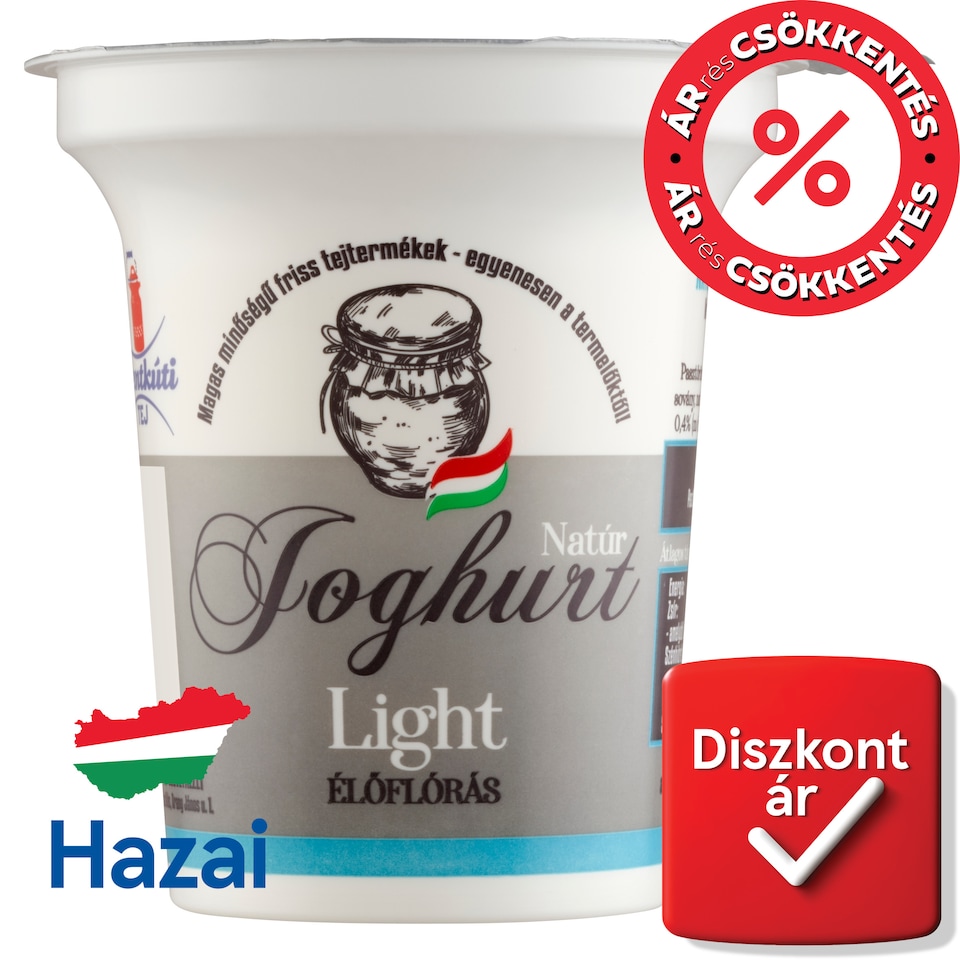 Szentkúti Tej Light élőflórás natúr joghurt 150 g
