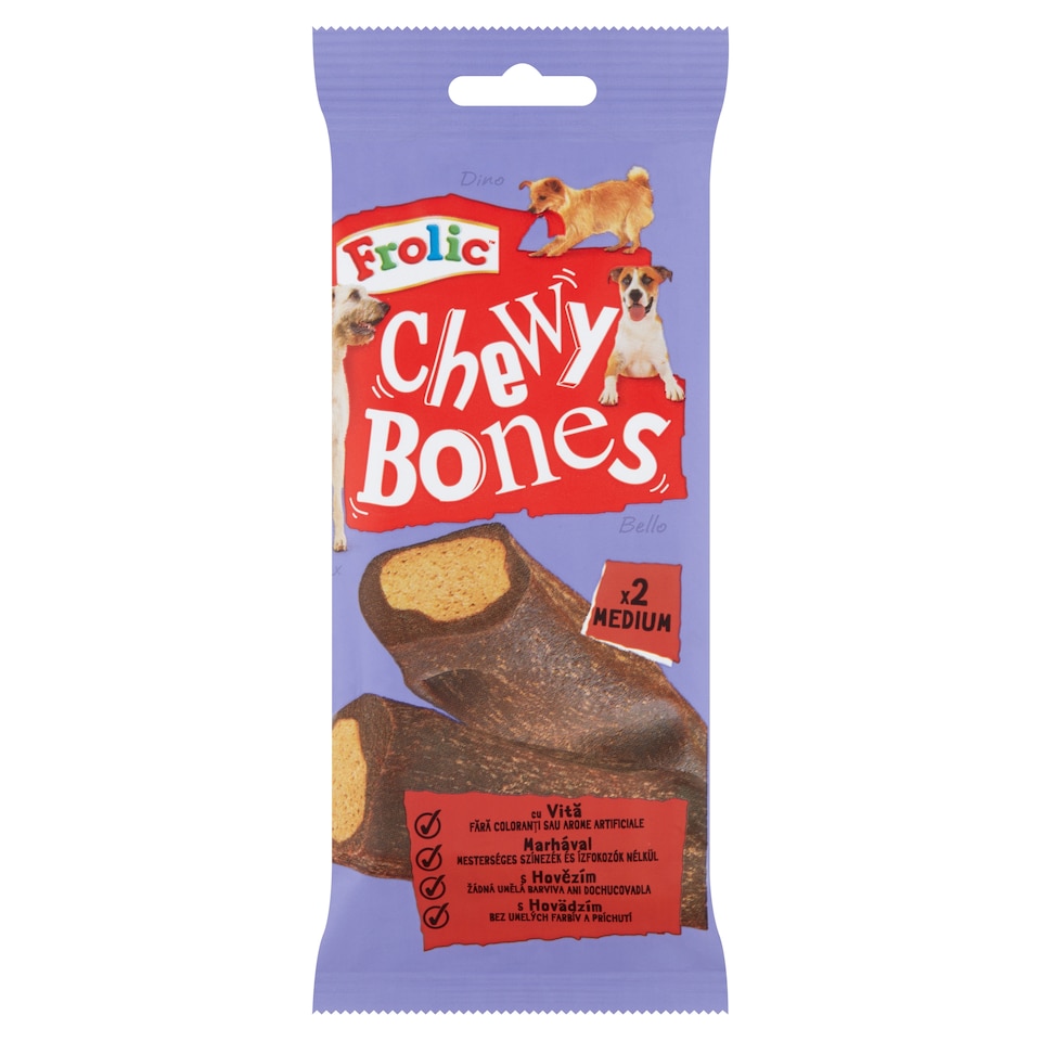 image 1 of Frolic Chewy Bones Complementary Pet Food for Adult Dogs with Beef 2 pcs 170 g