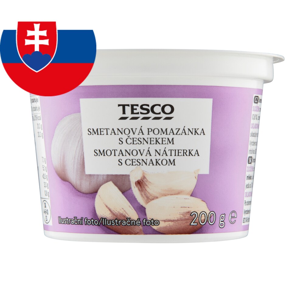Tesco Smotanová nátierka s cesnakom 200 g
