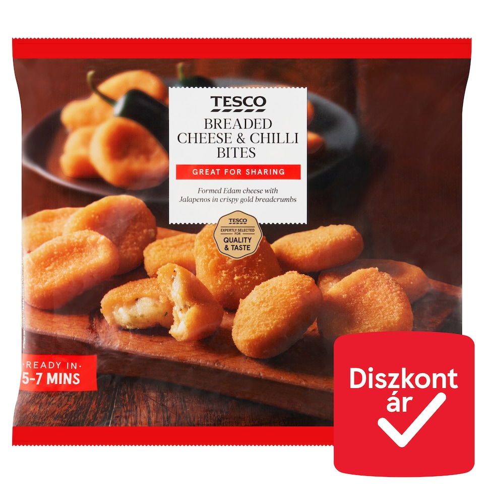 Tesco gyorsfagyasztott formázott edami sajt jalapenoval 500 g