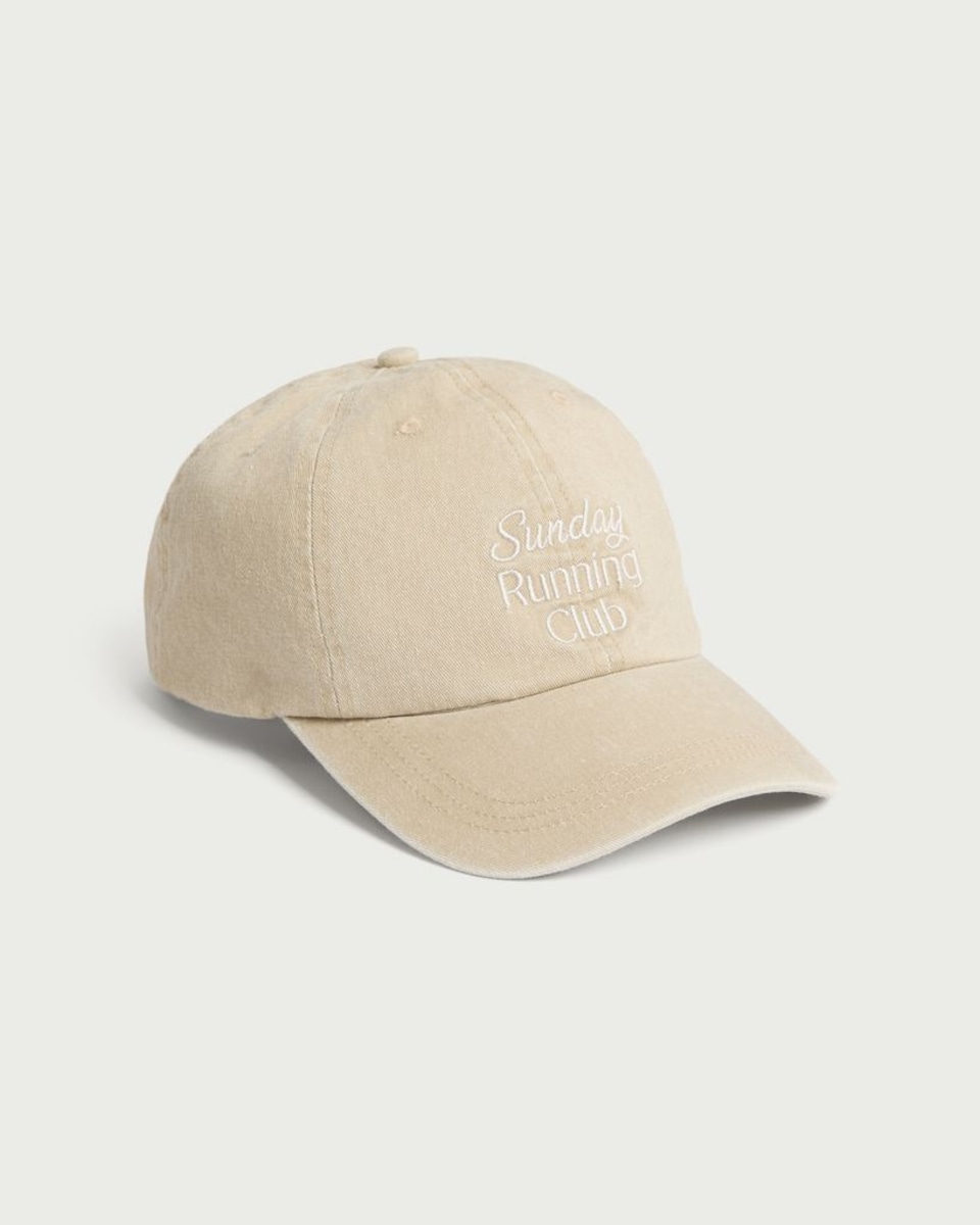 F&F Embroidered Slogan Cap in Ecru