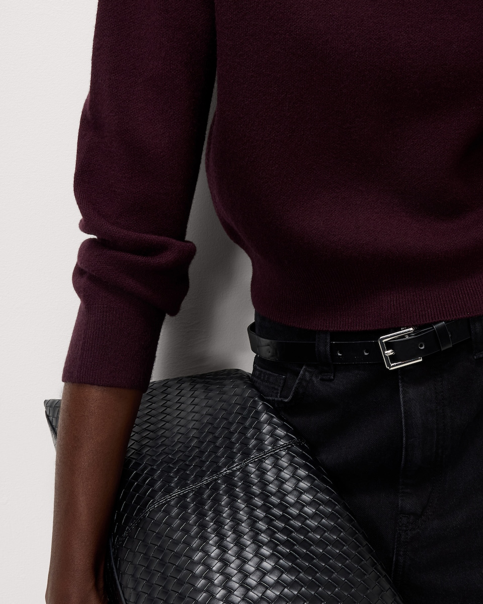 image 1 of F&F Crew Neck Jumper in Burgundy