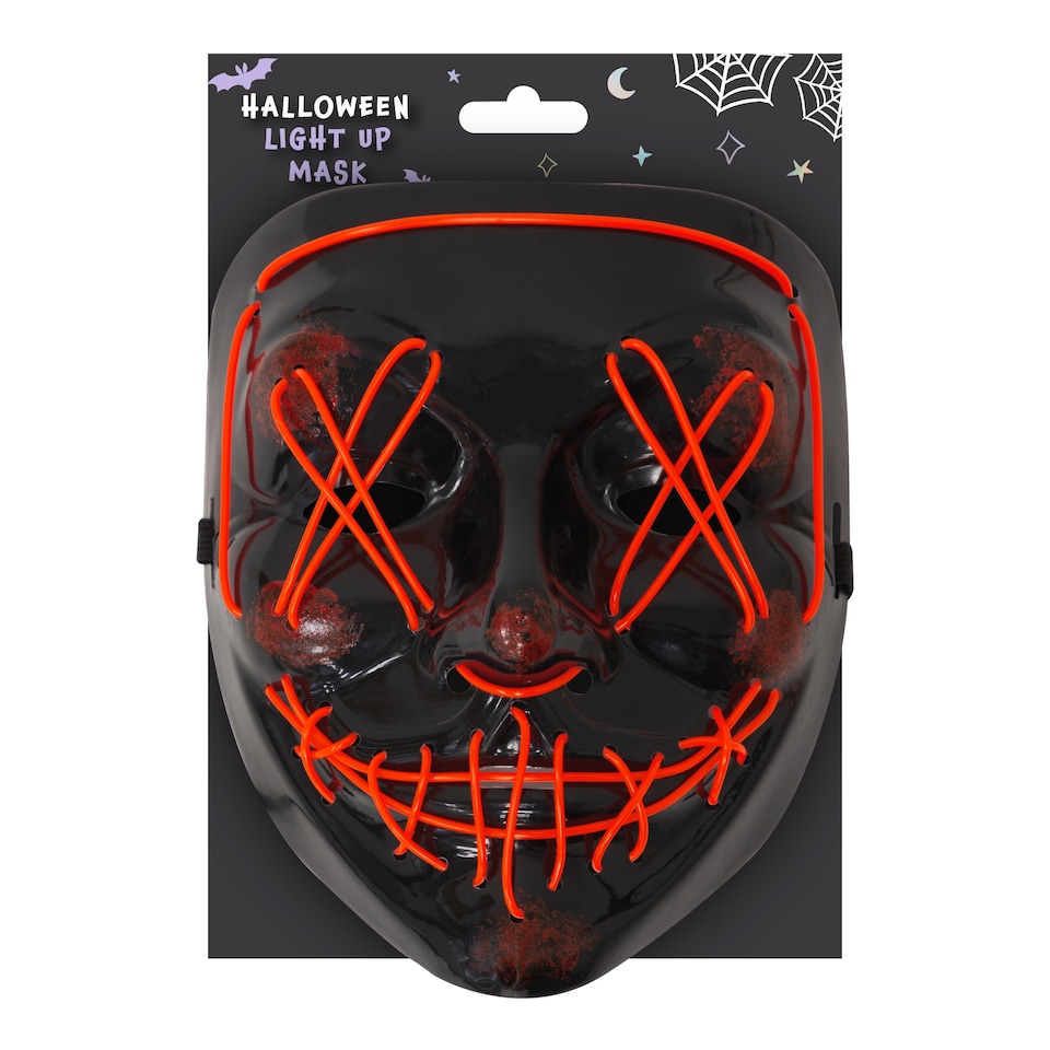Halloween LED Light Up Mask Black/Red