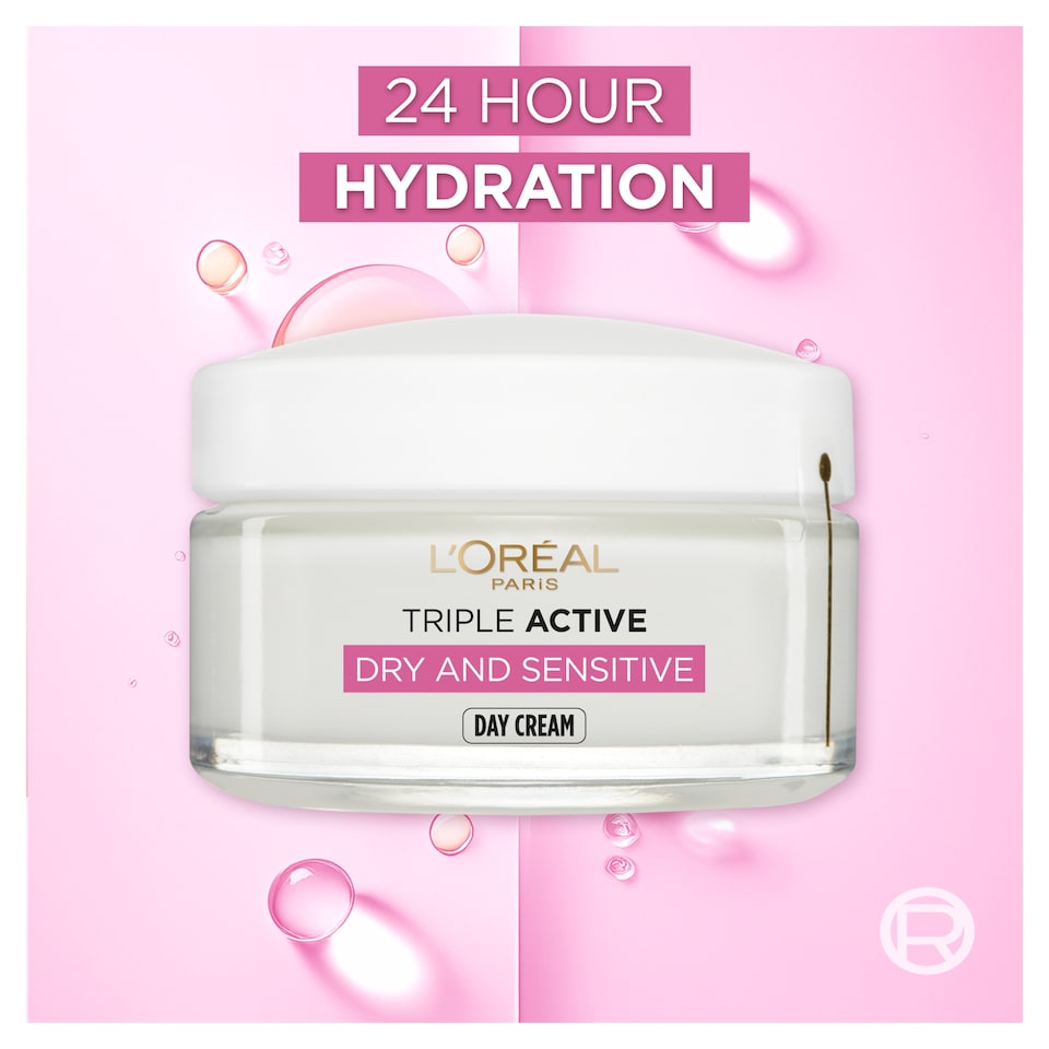 image 1 of L'Oreal Paris Triple Active Day Moisturiser Dry and Sensitive Skin 50ml