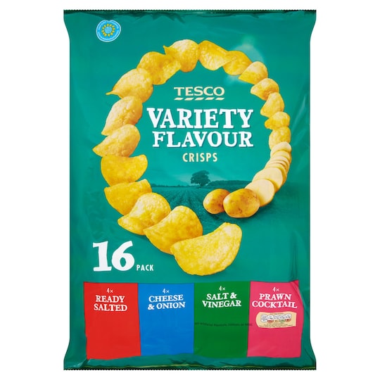 Tesco Variety Crisps 16X25g Pack Tesco Groceries