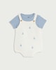 image 1 of F&F Baby 2-Piece Pure Cotton Sailboat Knitted Romper and Bodysuit Set in White