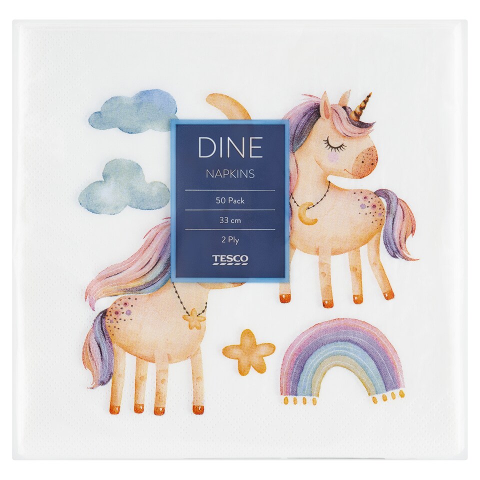 image 1 of Tesco Dine Child Mix Napkins 2 Ply 33 cm x 33 cm 50 pcs
