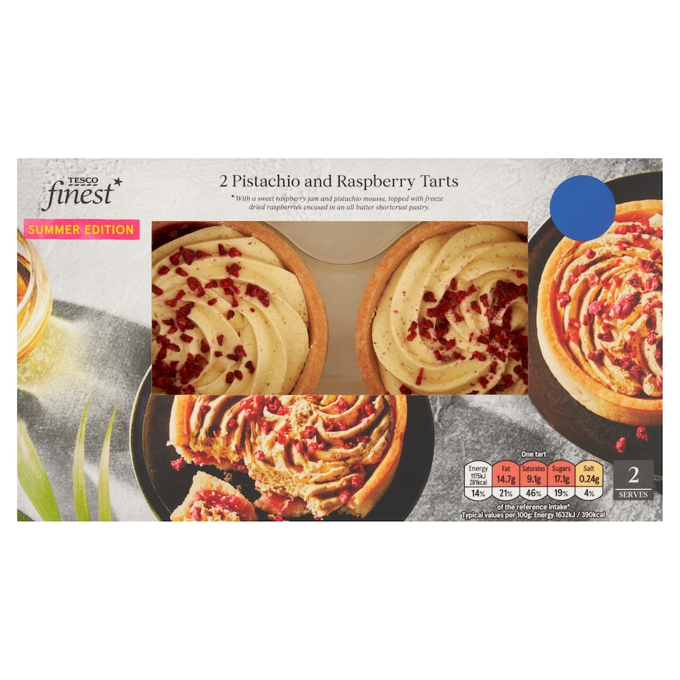 Tesco Finest Pistachio and Raspberry Tart