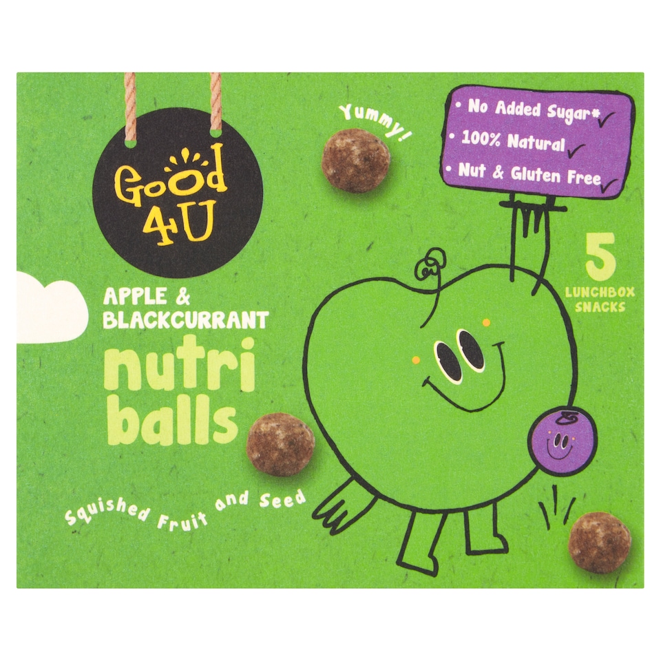 image 1 of Good4u Nutri Balls Apple Blackcurrant Multipack 100G