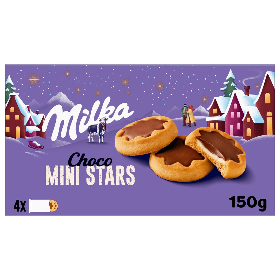 image 1 of Milk Choco Mini Stars Half-Dipped Biscuits with Milk Filling 150 g