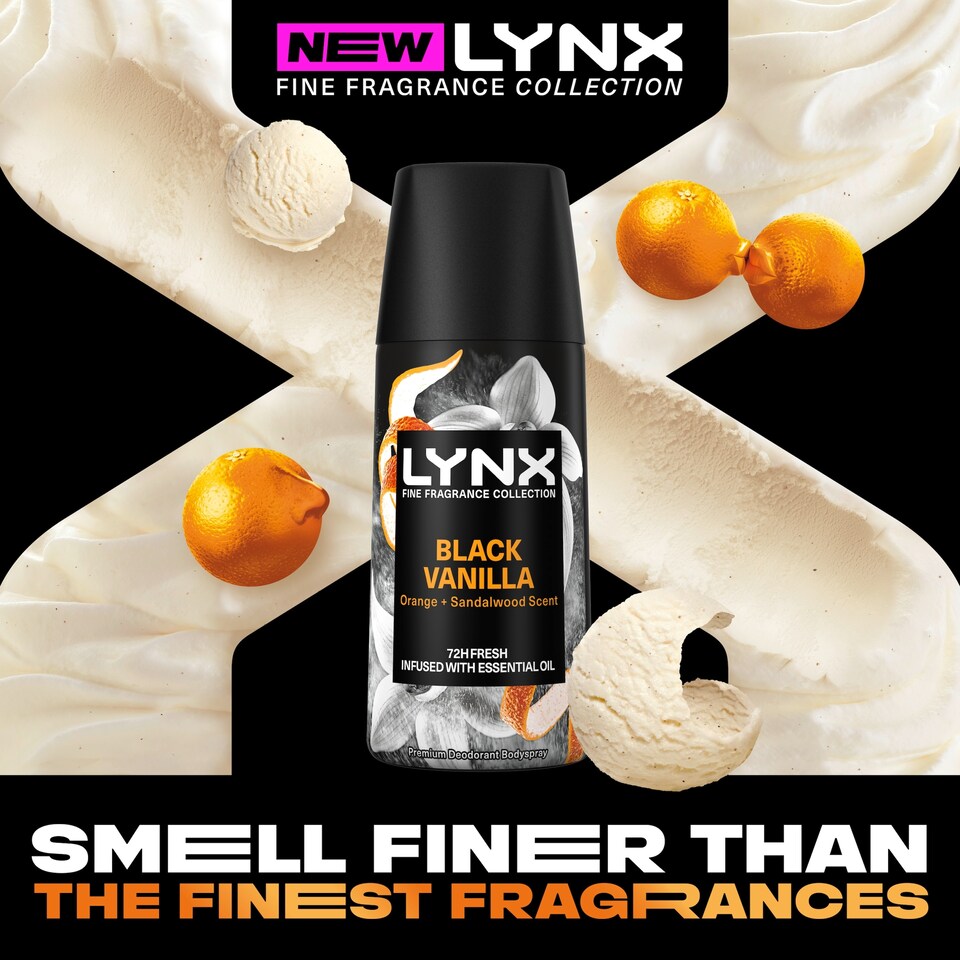 image 1 of Lynx Fine Fragrance Black Vanilla Deodorant Bodyspray 35ml