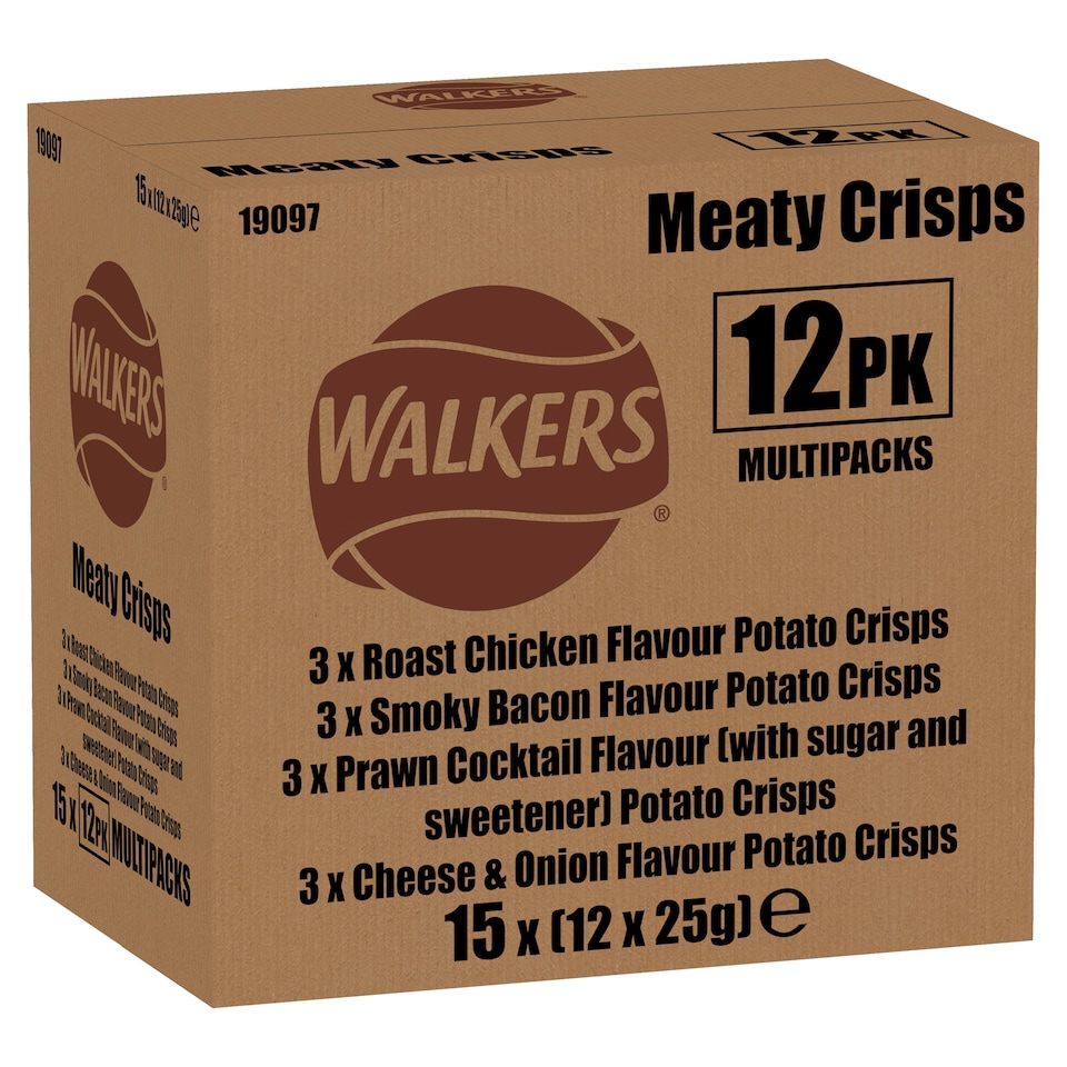 image 1 of Walkers Meaty Variety Multipack Crisps 12x25g