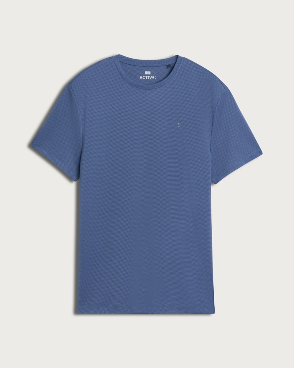 image 1 of F&F Active TECHSPORT Popcorn Textured T-Shirt in Blue