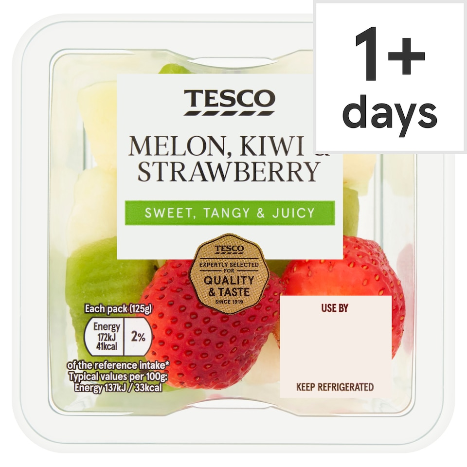 image 1 of Tesco Melon, Kiwi & Strawberry 125g