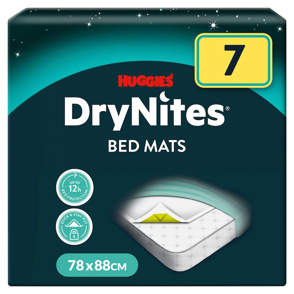 image 1 of Huggies DryNites Bedwetting Incontinence Bedmats x7 Sheets