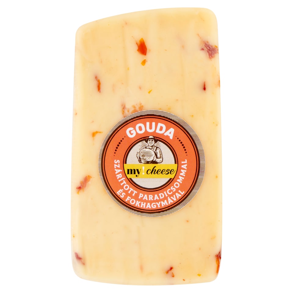my!cheese félkemény zsíros frissen darabolt Gouda sajt szárított paradicsommal és fokhagymával 1. kép