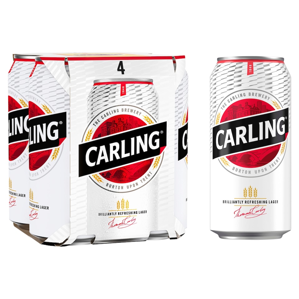 Carling Original Lager Beer Can 4 x 440ml 