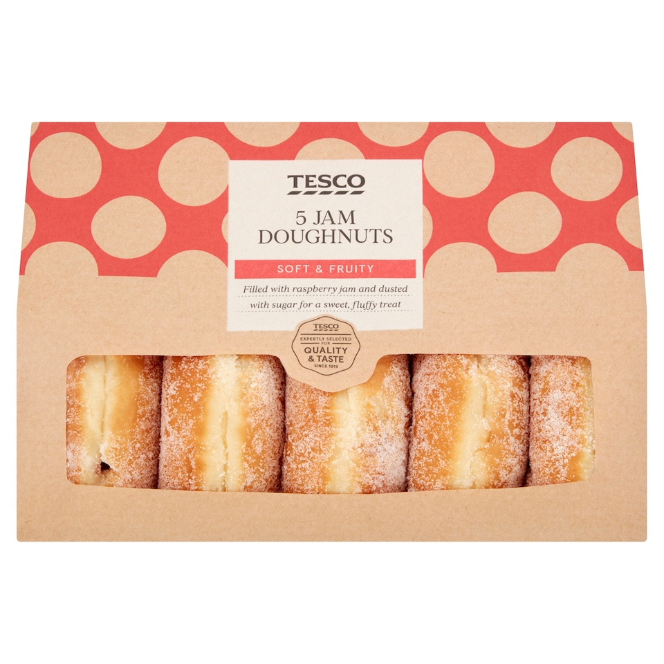 image 1 of Tesco 5 Jam Doughnuts