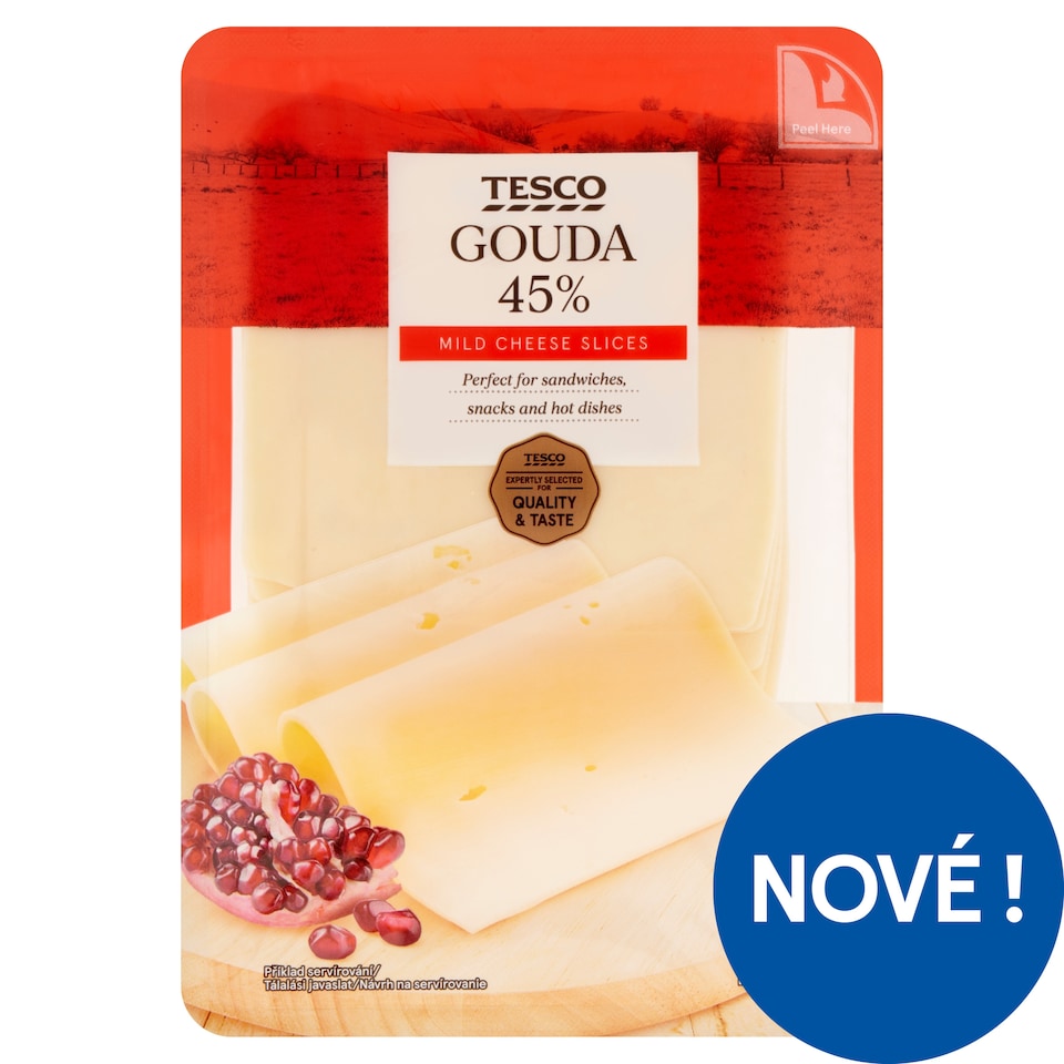 Tesco Gouda 45% plátky 100g
