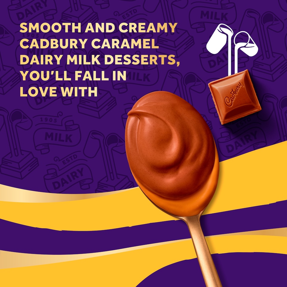 image 1 of Cadbury Dairy Milk Pots Of Joy Caramel Chocolate Dessert 4 X 60G
