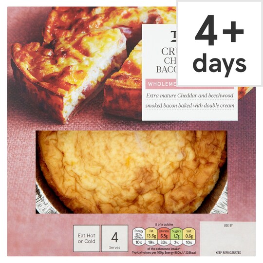 Tesco Crustless Cheese & Bacon Quiche 340G Tesco Groceries