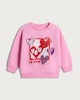 image 4 of F&F Girls Cotton Rich Love Sequin Sweatshirt in Pink