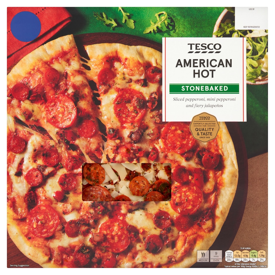 Tesco Stonebaked American Hot 319g