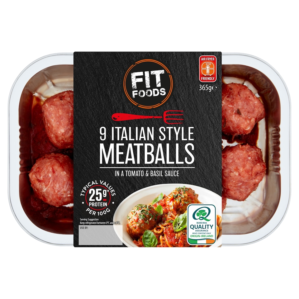 Fit Foods 9 Italian Style Meatballs 365G