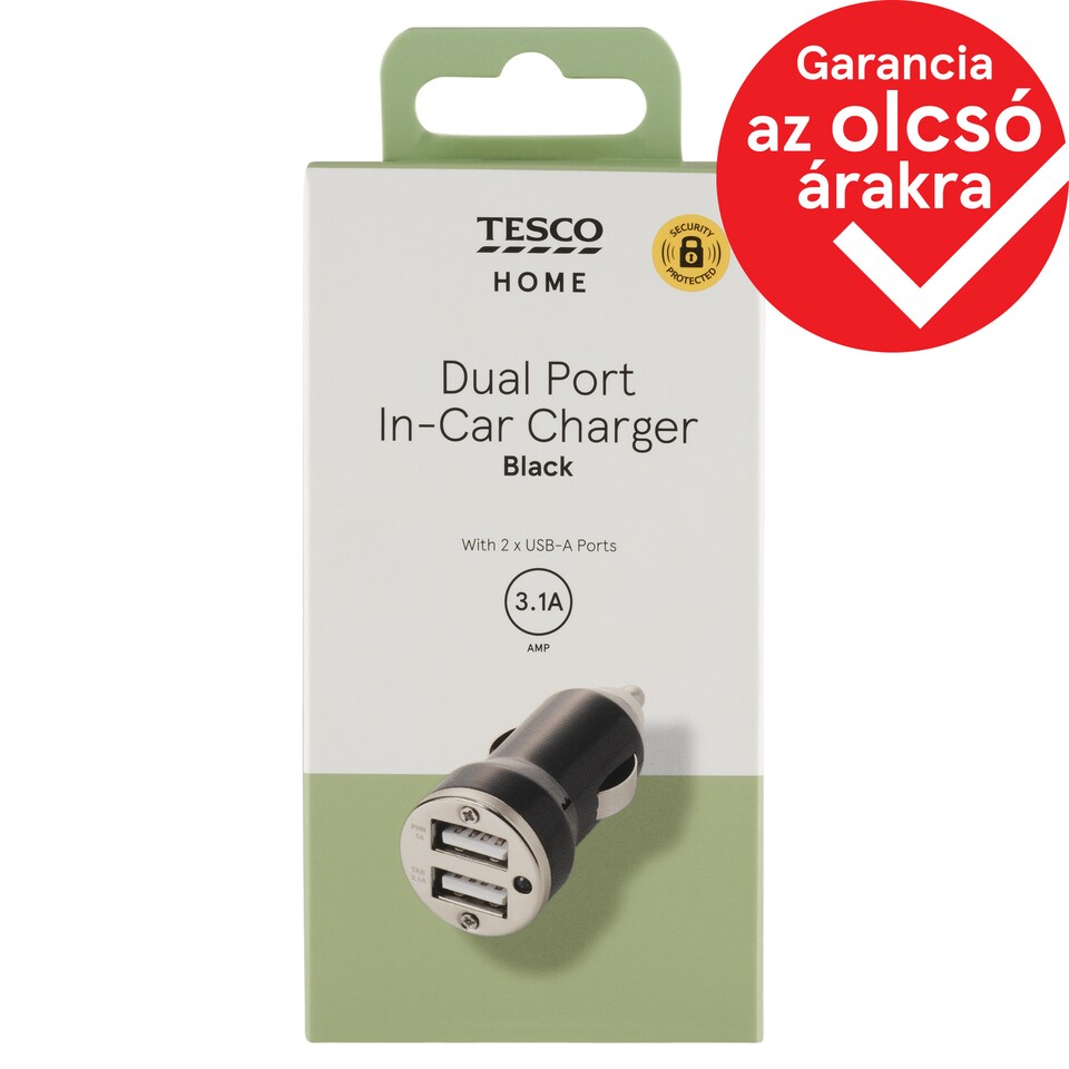 Tesco Home két csatlakozós autós töltő 