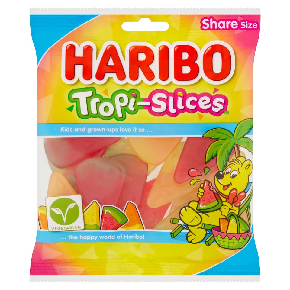 Haribo Vegetarian Tropi-Slices Sweets Share Bag 150g