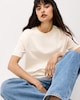 image 1 of F&F Pure Cotton Short Sleeved Crop Top in Cream