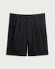 image 3 of The F&F Edit Cotton Rich Pleated Shorts in Black