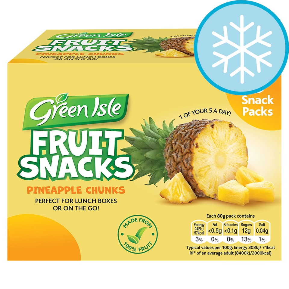 Green Isle Fruit Snacks Pineapple Chunks 3X80g