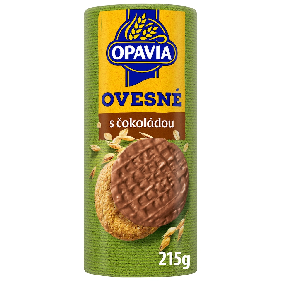 Opavia Cookies with Oatmeal Semi-Dipped in Milk Chocolate 215 g