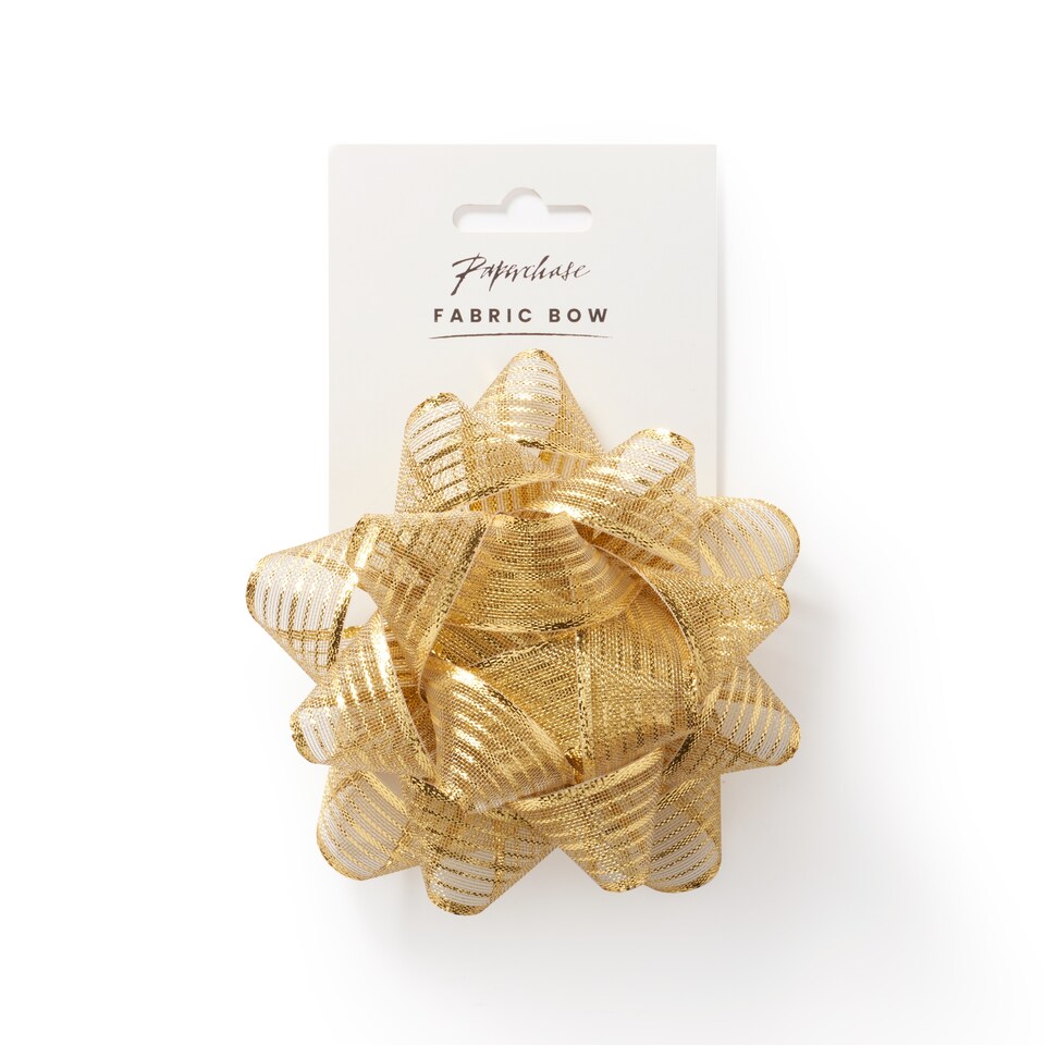 image 1 of Paperchase ReKrafted Gold Fabric Bow