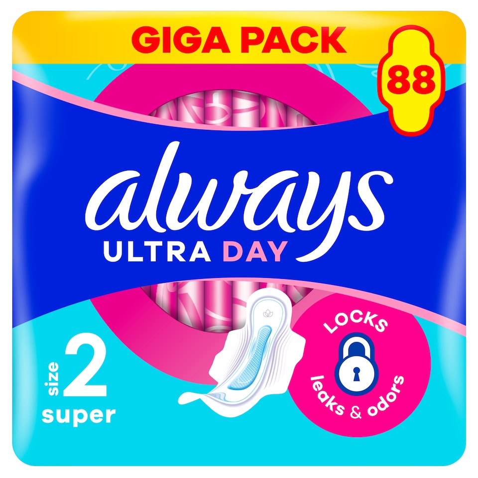 Obrázek 1 pro produkt Always, Hygienické Vložky Ultra Day Super (Velikost 2), Křidélka x 88, Vložky