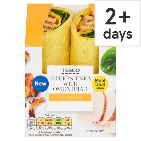 Tesco Chicken Tikka With Onion Bhaji Wrap Tesco Groceries