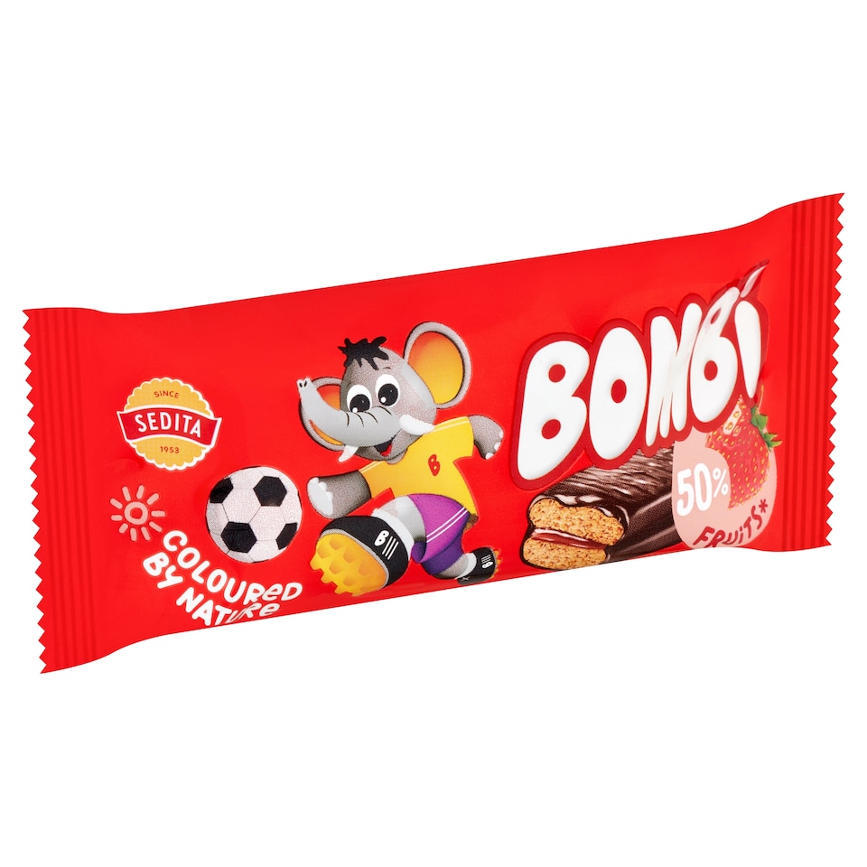 Bombi Puszedli Dipped in Cocoa Coating with Mixed Fruit and Strawberry Filling 50 g 