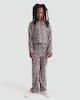 image 1 of F&F Girls Textured Leopard Print Outfit in Light Nude