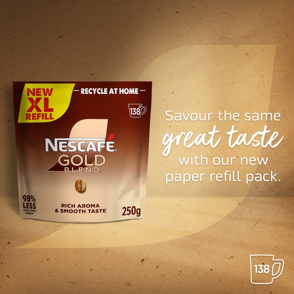 image 1 of Nescafe Gold Blend Instant Coffee Paper Refill Pouch 250g