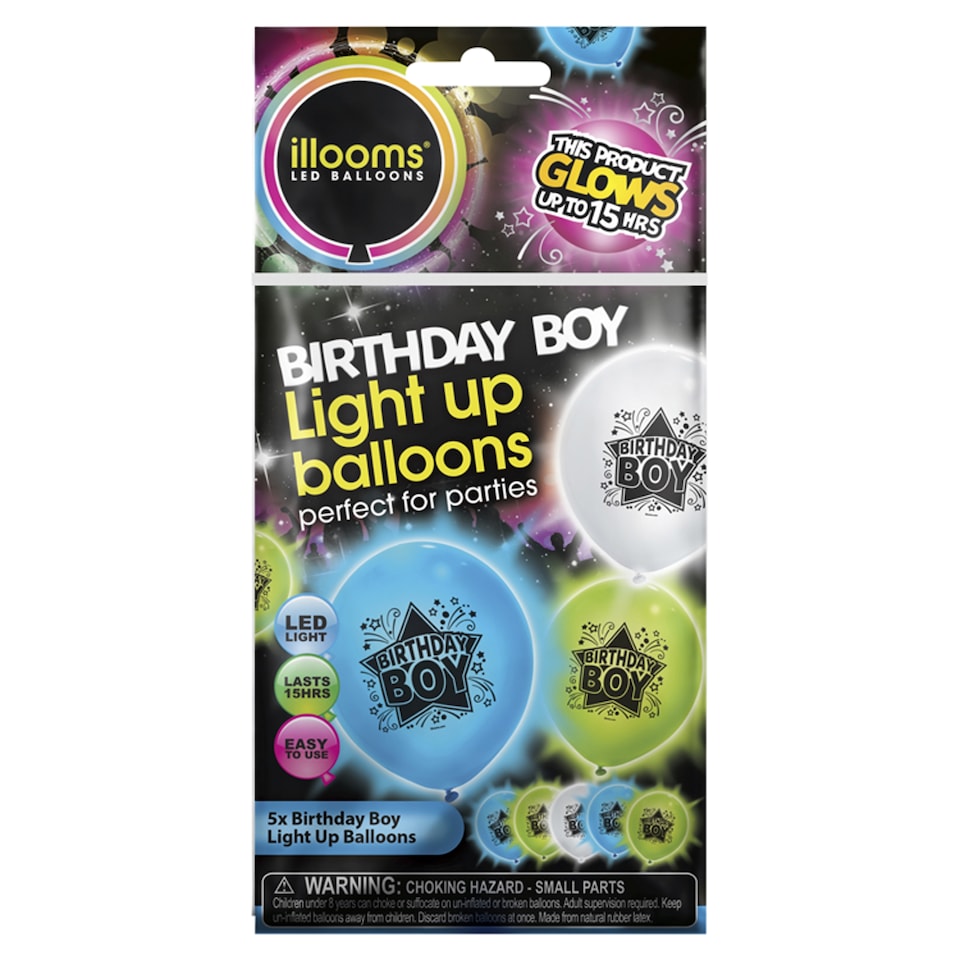 Illoom Birthday Boy Balloons 5 Pack