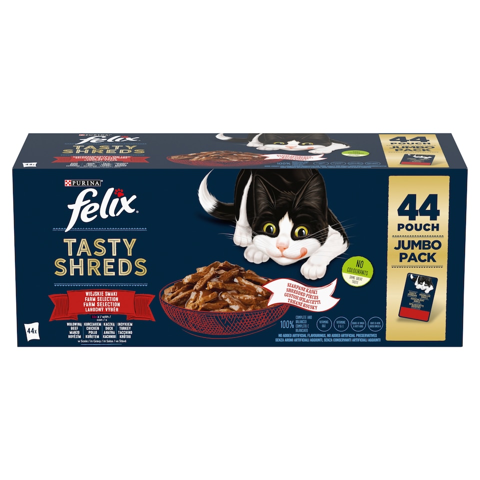 obrázok 1 z FELIX Tasty Shreds lahodný výber v šťave 44 x 80 g