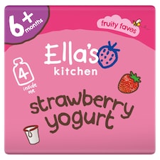 Ella's Kitchen Organic Greek style strawberry yogurt 4x90g
