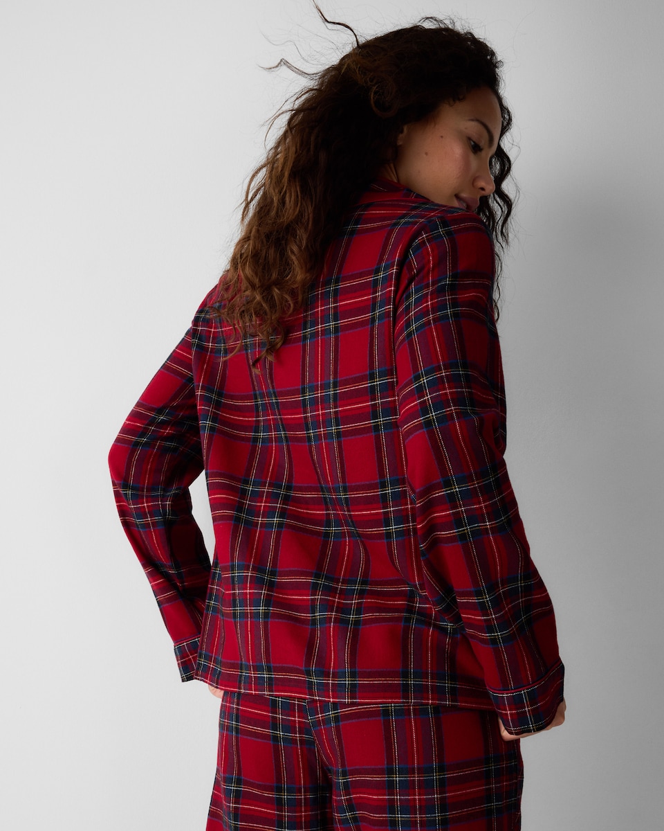 image 1 of Christmas Cotton Rich Checked Revere Matching Family Pyjama Set in Multi Red