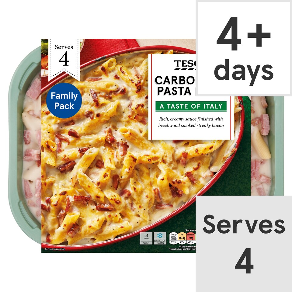 Tesco Carbonara Pasta Bake 1.5Kg Tesco Groceries