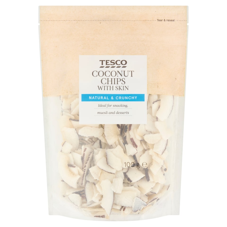 Tesco Sušené kokosové plátky se šlupkou 100g